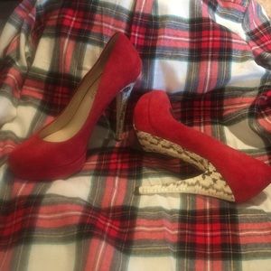 Michael Kors Snakeskin & Red Suede! HOLIDAY SHOE!!